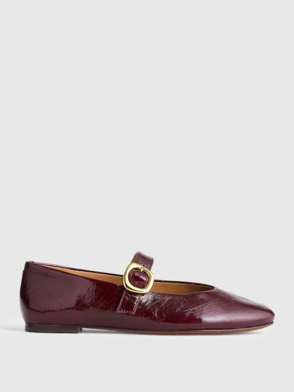 New! Madewell The Remy Mary Jane Flat in Leather Deep Plum 7 - Picture 2 of 15
